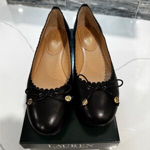 Ralph Lauren Glennie Black Ballet Flats